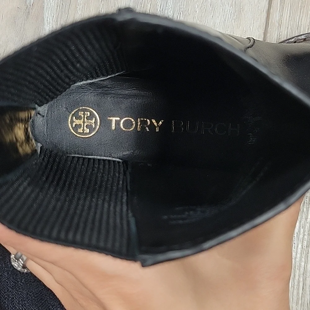 Tory Burch Size 5 1/2 Black Leather Bootie